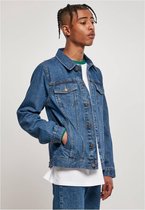 Urban Classics Jacket -L- Organic Basic Denim mid indigo washed Blauw