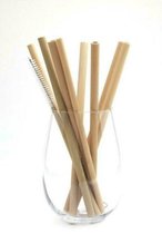 Pailles en Bamboe - 10 pièces - pailles en bambou zéro déchet - durable - bmboe écologique - alternative aux pailles en plastique - y compris brosse de nettoyage