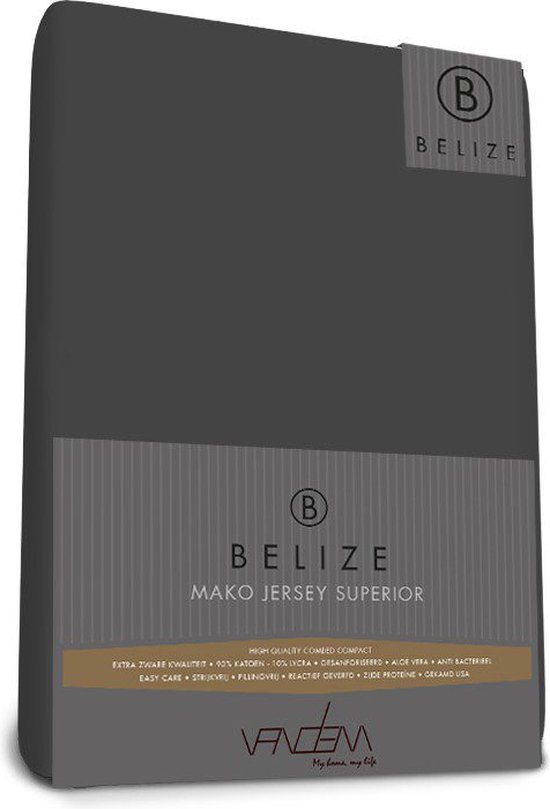 Van Dem - Belize  - Splittopper Mako Jersey 200 x 210 cm antra
