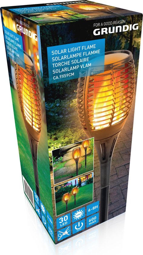 1 Stuk Grundig Solar Light Flame 30 LED 600 mAh | bol.com