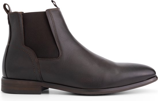 DenBroeck Stone St. - Chaussures mi-hautes intelligentes pour hommes - Bottines en cuir - Bottines Chelsea pour hommes - Cuir marron - Taille 42
