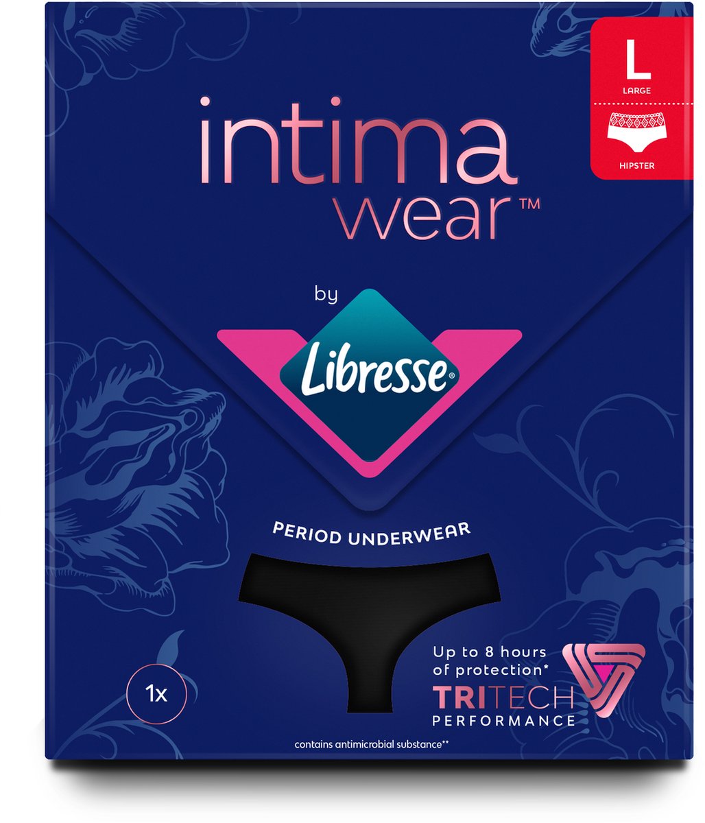 Bol.com intimawear by Libresse - menstruatie ondergoed - hipster - zwart - maat L aanbieding