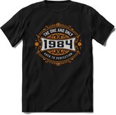 1984 The One And Only | Feest Kado T-Shirt Heren - Dames | Goud - Zilver | Perfect Verjaardag Cadeau Shirt | Grappige Spreuken - Zinnen - Teksten |