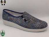 Franken dames mocassin, F116 Blauw/combi, Maat 39