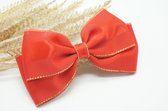 Grosgrain basic haarstrik - Kleur Rood - Haarstrik  - Glitter haarstrik – Babyshower - Bows and Flowers