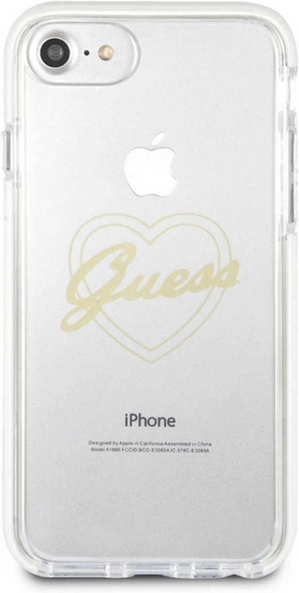 Guess TPU Shockproof Heart Back Case - Geschikt voor Apple iPhone 6/6S/7/8 (4.7") - Goud