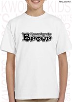 IK WORD GROTE BROER kids t-shirt - Wit - Maat 140 - 9/11 jarigen - Korte mouwen - Ronde hals - Normale Pasvorm - Big brother - Bekendmaking baby - Aankondiging zwangerschap - Cadea