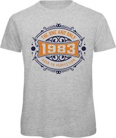 1983 The One And Only | Feest Kado T-Shirt Heren - Dames | Donker Blauw - Goud | Perfect Verjaardag Cadeau Shirt | Grappige Spreuken - Zinnen - Teksten | Maat M