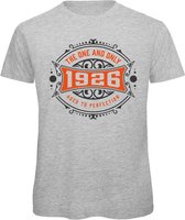 1926 The One And Only | Feest Kado T-Shirt Heren - Dames | Antraciet - Oranje | Perfect Verjaardag Cadeau Shirt | Grappige Spreuken - Zinnen - Teksten | Maat XL