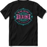 1953 The One And Only | Feest Kado T-Shirt Heren - Dames | Cobalt - Licht Roze | Perfect Verjaardag Cadeau Shirt | Grappige Spreuken - Zinnen - Teksten | Maat XXL