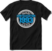 1993 Limited Edition | Feest Kado T-Shirt Heren - Dames | Wit - Blauw | Perfect Verjaardag Cadeau Shirt | Grappige Spreuken - Zinnen - Teksten | Maat L