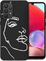 iMoshion Hoesje Geschikt voor Samsung Galaxy A33 Hoesje Siliconen - iMoshion Design hoesje - Transparant / Line Art Woman Black