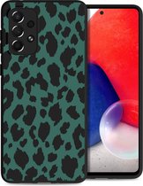 iMoshion Design voor de Samsung Galaxy A73 hoesje - Luipaard - Groen / Zwart