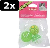 2x BALLEN KAT GROEN 4CM 3ST