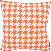 Pied-de-Poule Oranje Kussenhoes | Outdoor / Buiten | Katoen / Polyester | 45 x 45 cm