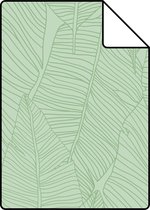 Echantillon ESTAhome papier peint feuilles dessinées vert - 139425 - 26,5 x 21 cm