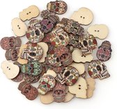 Winkrs | 50 decoratieve knopen Doodshoofd - Dia del Muerto skull | Knopenmix voor scrapbooking, naaien, decoraties, etc | DIY