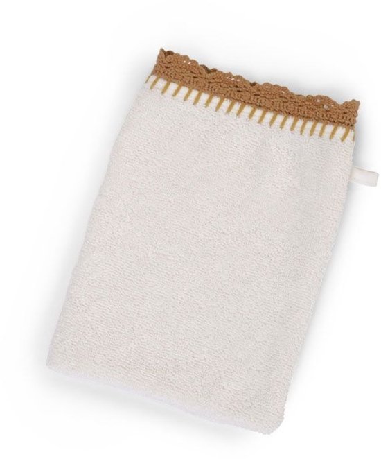 Baby Badcape + Washandje - 80x80 Cm - Jersey - Crochet Ecru van Jollein — afbeelding 3