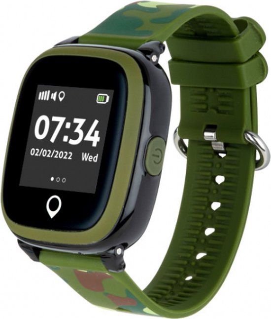 Spotter GPS Horloge Kids - Smartwatch Kind - Kinderhorloge - GPS Horloge Kind - Inclusief Prepaid Simkaart - Stappenteller Horloge - Legergroen