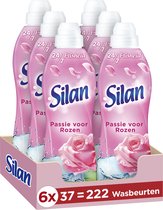 Assouplissant textile Silan Passion for Roses - 6 x 37 lavages - Pack économique