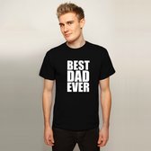 Vaderdag T-shirt Best Dad Ever 2 | Kleur Zwart | Maat L | Vaderdag Kados / Cadeautjes