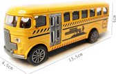Autobus scolaire - Jouets - Véhicule miniature moulé sous pression - Entraînement rétractable - 13,5 cm