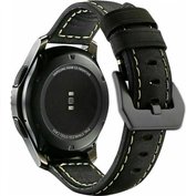 Strap-it Smartwatch bandje 20mm - leren horlogebandje geschikt voor Samsung Galaxy Watch 42mm / Galaxy Watch 3 41mm / Galaxy Watch Active2 40 & 44mm / Gear Sport - Amazfit GTS 1-2-3-4 / Bip / Bip S / Bip U Pro / GTR 42mm - zwart