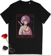 T Shirt Heren en Dames - Japan Anime - Zwart - Maat S