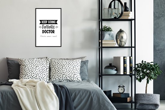 Cadre photo avec affiche - Citation - Docteur - Étudier - 40x60 cm - Cadre pour affiche