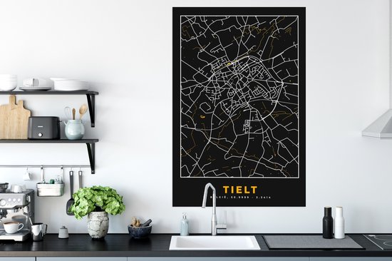 Affiche Plan de la ville - Carte - Tielt - Or - Carte - 80x120 cm