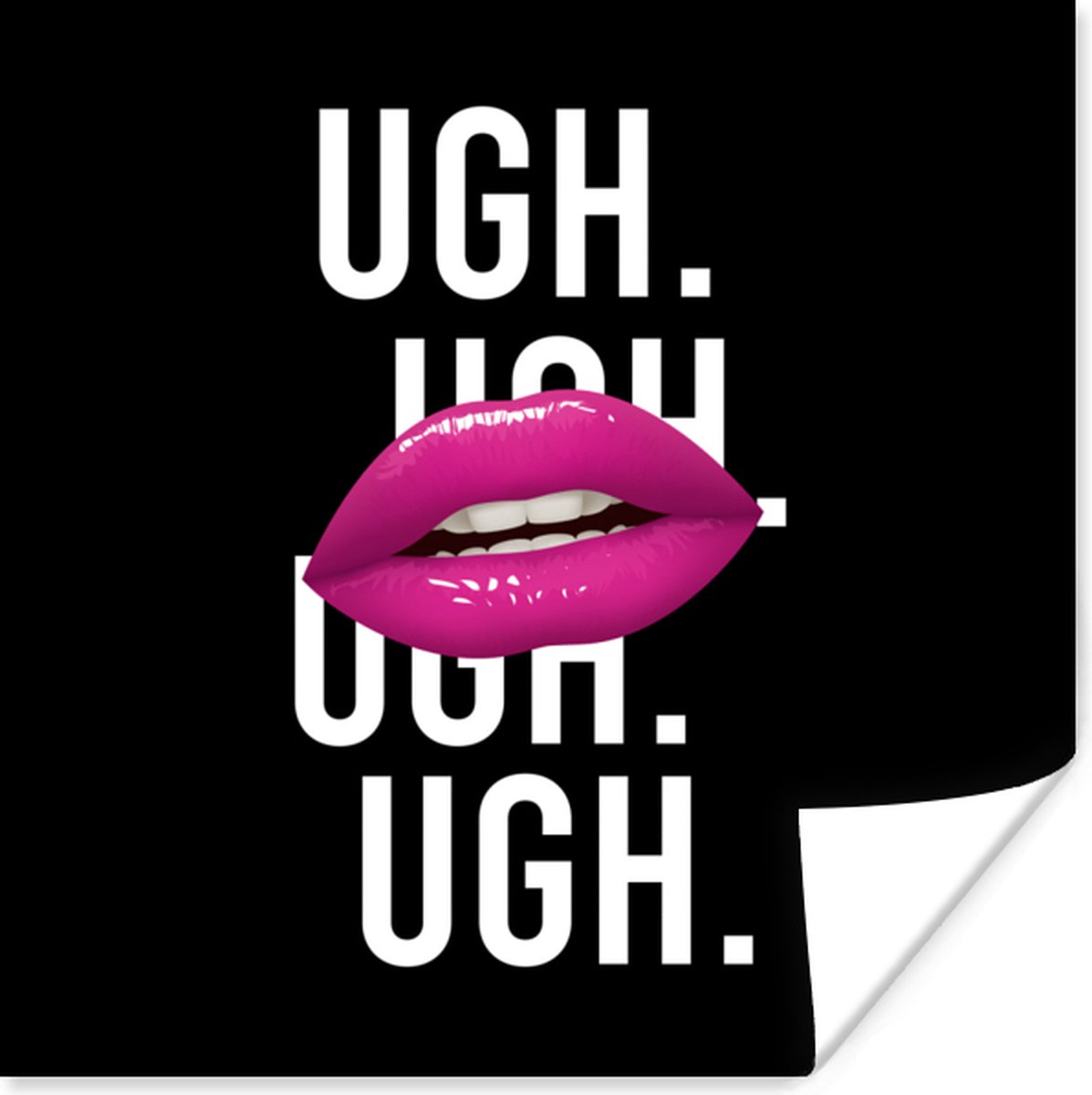 Poster Kinderen - Quotes - Roze - 75x75 cm