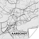 Poster Plattegrond – Aarschot – Zwart Wit – Stadskaart - Kaart - 100x100 cm XXL