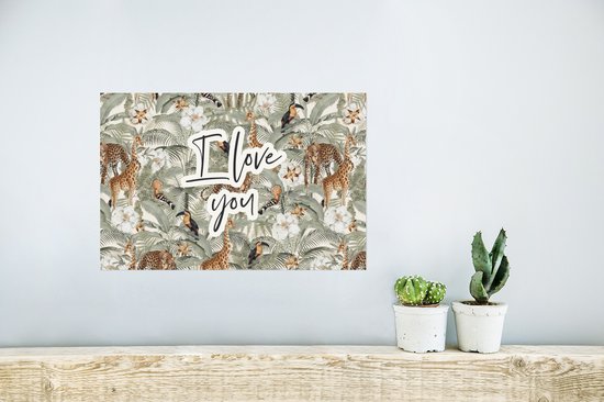 Affiche Je t'aime - BFF - Copine - Copain - Citations - Proverbes - 30x20 cm