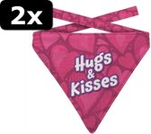 2x - BANDANA HOND HUGS ROZE 14-18CM