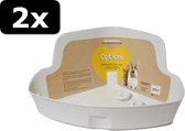 2x HOEKTOILET KONIJN L 42X30X21CM