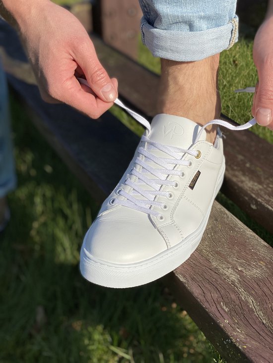 VanPalmen sneaker - wit - glad leer - makkelijk onderhouden -  maat 42
