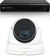 Securetech bekabeld camerabewaking systeem - met 1 beveiligingscamera - voor binnen & buiten - haarscherp beeldkwaliteit - nachtzicht tot 30 meter - software voor smartphone & pc