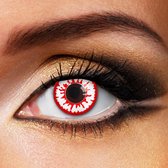 Partylens® kleurlenzen - Creepy Zombie - jaarlenzen met lenshouder - witte contactlenzen