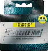 Ferrum Men's shaving 3 blade razor cartridges 6 stuks