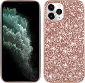 Mobigear Hoesje geschikt voor Apple iPhone 12 Pro Telefoonhoesje Hardcase | Mobigear Glitter Backcover | iPhone 12 Pro Case | Back Cover - Roségoud