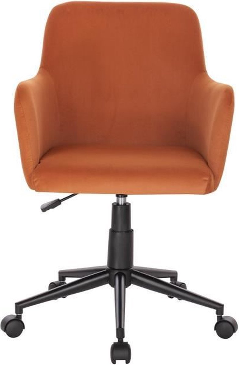 VINTY Verstelbare bureaustoel - Oranje stof - L 57 x D 60 x H 84/94 cm