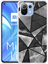 Xiaomi Mi 11 Lite / 11 Lite 5G NE Hoesje Polygon Marmer Grijs - Designed by Cazy