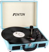 Fenton RP115 Retro Platenspeler in Koffer met Ingebouwde Speakers, Bluetooth en USB - Blauw