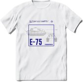 E75 leger T-Shirt | Unisex Army Tank Kleding | Dames / Heren Tanks ww2 shirt | Blueprint | Grappig bouwpakket Cadeau - Wit - S