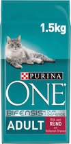 Purina ONE Adult - Kattenvoer Rund &  Volkoren Granen - 3 x 1.5 kg