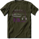 E75 leger T-Shirt | Unisex Army Tank Kleding | Dames / Heren Tanks ww2 shirt | Blueprint | Grappig bouwpakket Cadeau - Leger Groen - S