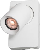 Wandlamp Megano Wit - 1x GU10 LED 4,8W 2700K 355lm - IP20 > wandlamp binnen wit | wandlamp wit | leeslamp wit | bedlamp wit | spotje wit | wandspot wit | led lamp wit | sfeer lamp wit