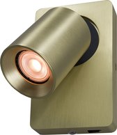 Wandlamp Megano Goud - 1x GU10 LED 4,8W 2700K 355lm - IP20 > wandlamp binnen goud | wandlamp goud | leeslamp goud | bedlamp goud | spotje goud | wandspot goud | led lamp goud | sfeer lamp gou
