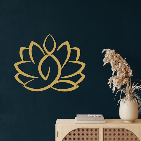 Moderne wandsculptuur goud/zilver metalen wanddecoratie, grote Mandala Lotus bloem kunst aan de muur, Boho Lotus bloem muur hangende decoratie