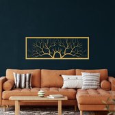 Wanddecoratie | Boom / Tree   | Metal - Wall Art | Muurdecoratie | Woonkamer |Gouden| 200x70cm